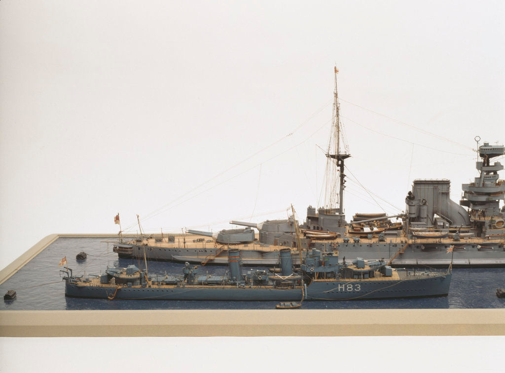 Detail of Dreadnought battleship HMS 'Queen Elizabeth' (1913) by Norman A. Ough