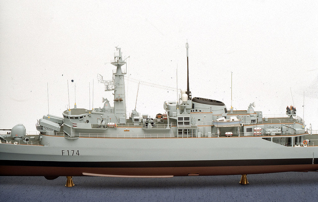 Detail of HMS 'Alacrity', port broadside superstructure detail by John R. Haynes