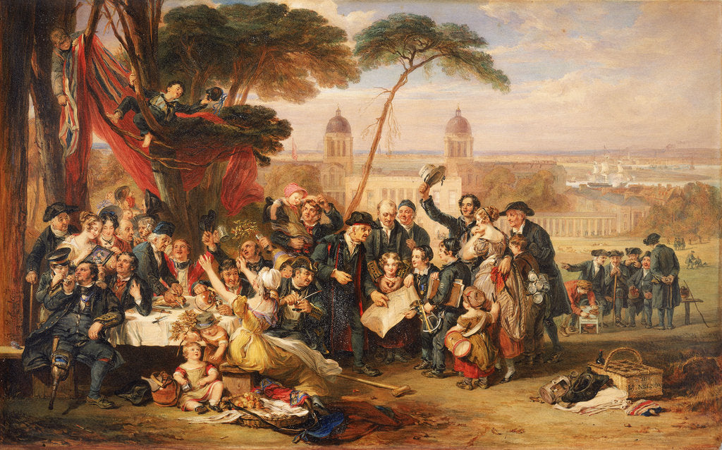 Detail of Greenwich Hospital and Naval Heroes by Stephen Poyntz Denning