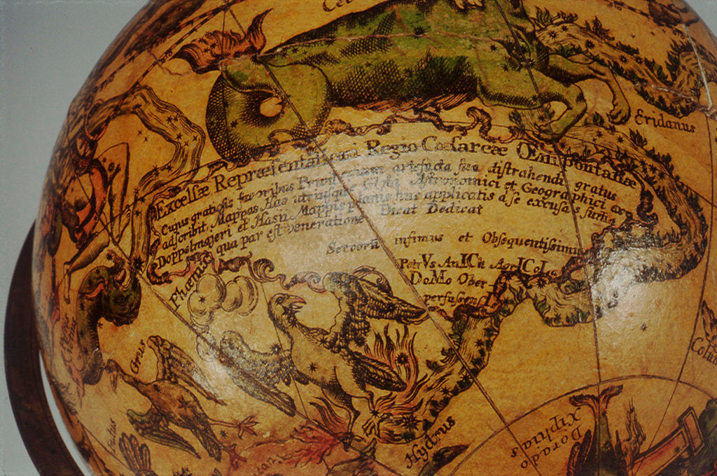 Detail of Cartouche below Cetus by Peter Anich
