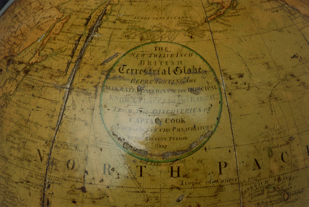 Detail of Cartouche in North Pacific Ocean by Bardin
