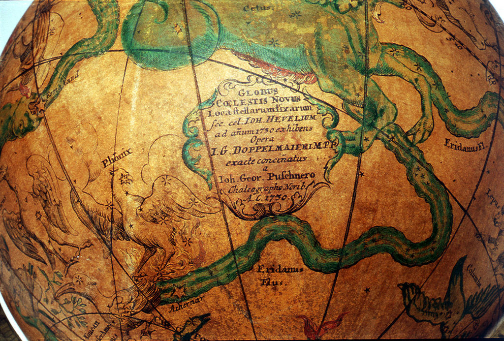 Detail of Cartouche below Cetus by Johann Gabriel Doppelmayr