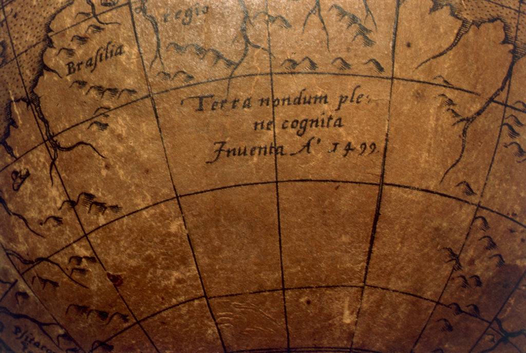 Detail of note in hypothetical southern continent by Joannes Oterschaden
