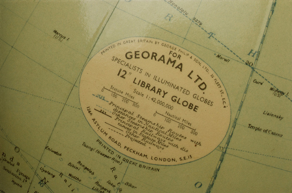 Detail of Cartouche in North Pacific Ocean by Georama Ltd