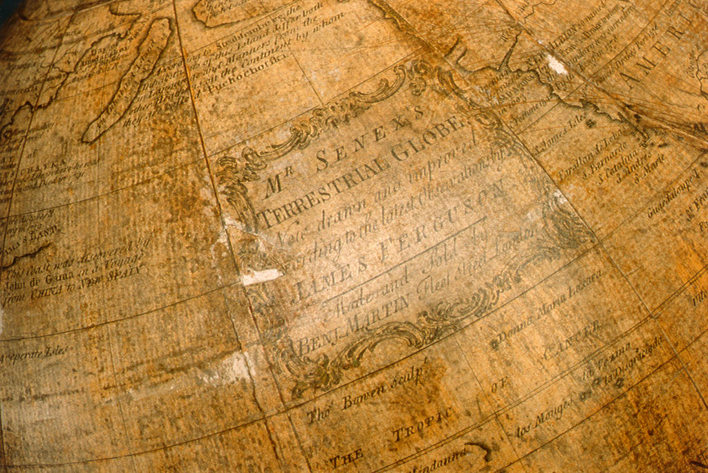 Detail of Cartouche in Pacific Ocean by Benjamin Martin