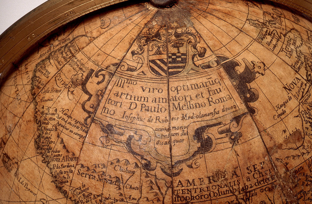 Detail of Dedication cartouche in North America by Giuseppe de Rossi