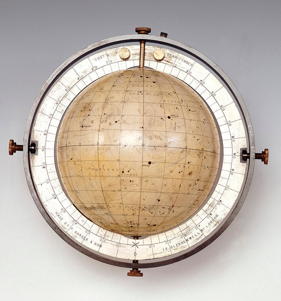 Detail of Sphere with horizon and meridian ring by Francis Barker & Son
