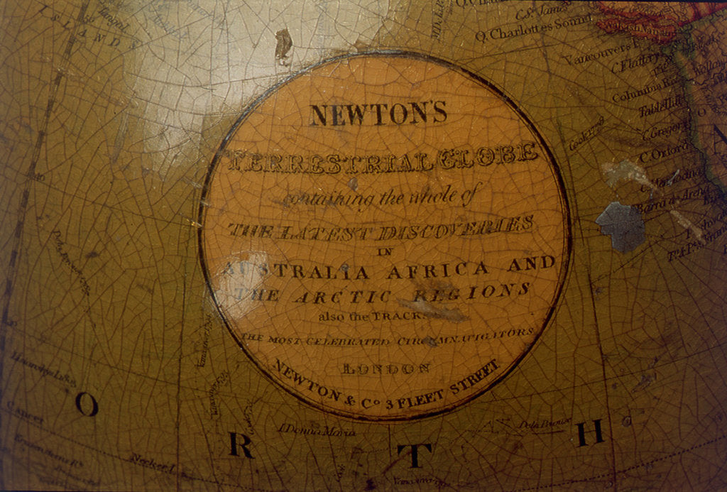 Detail of Cartouche in North Pacific Ocean by Newton & Co.