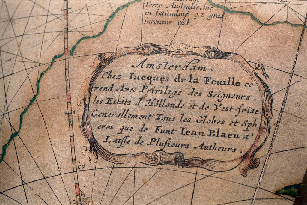 Detail of Cartouche in Atlantic Ocean by Jacques de La Feuille