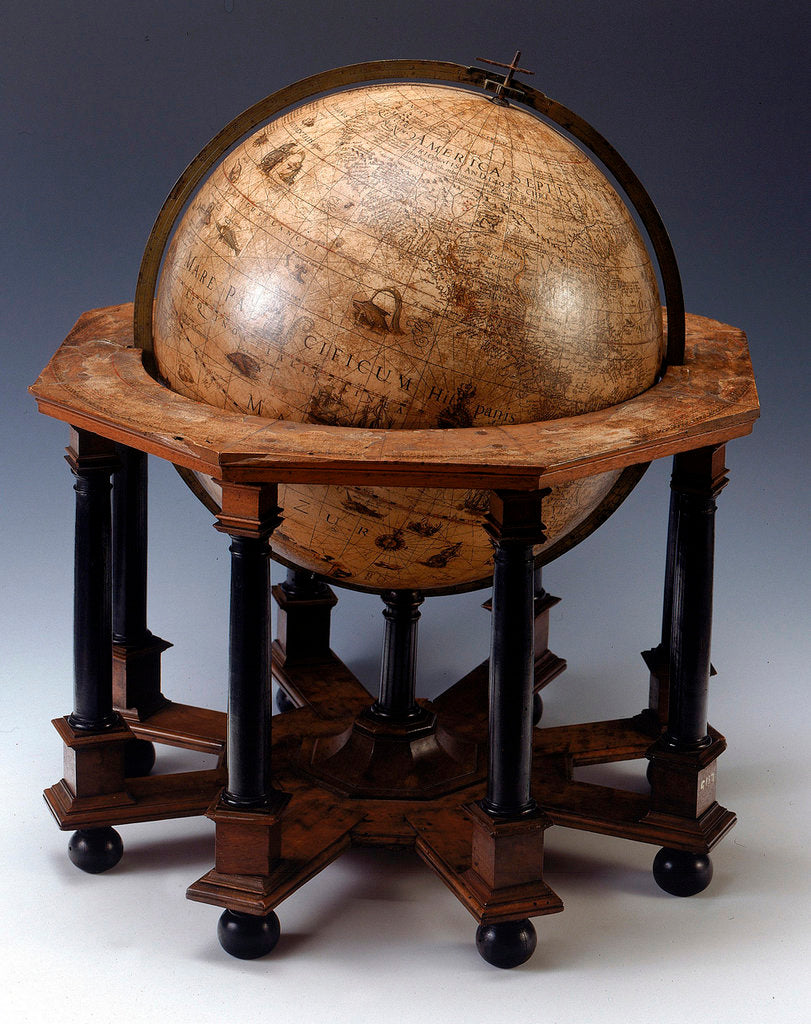 Detail of Sphere and stand by Jodocus Hondius