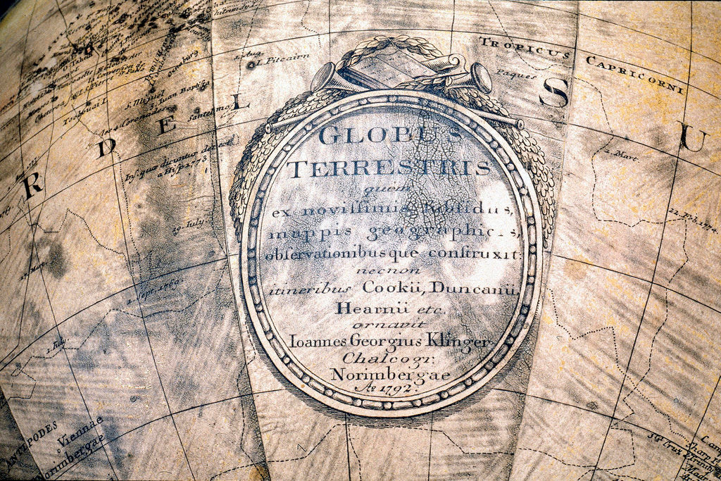 Detail of Cartouche in South Pacific by Johann Georg Klinger