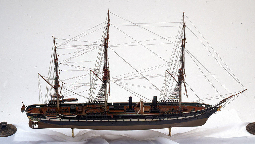Detail of Full hull model of HMS 'Warrior' (1860) by unknown