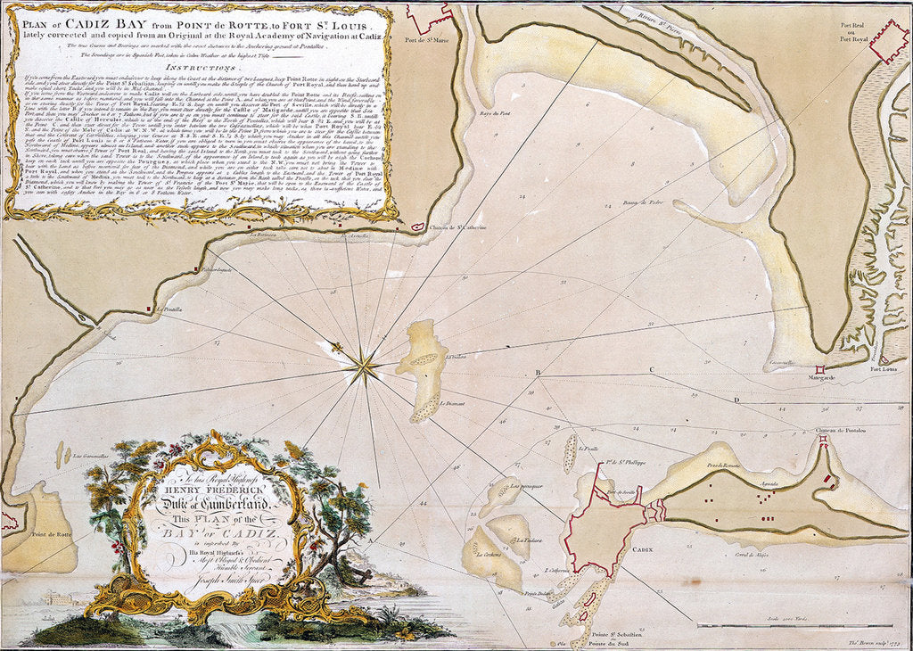 Detail of Chart of Cadiz by Joseph Smith Speer