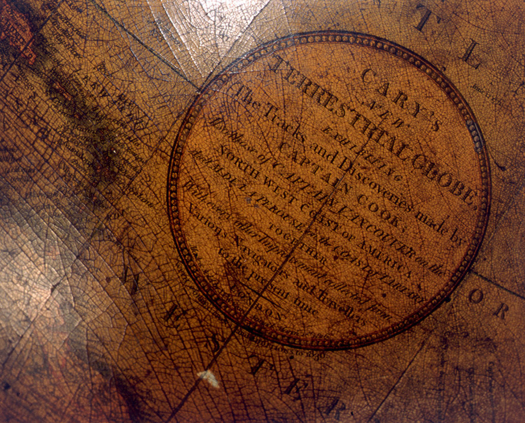 Detail of Cartouche in Atlantic Ocean by John Cary