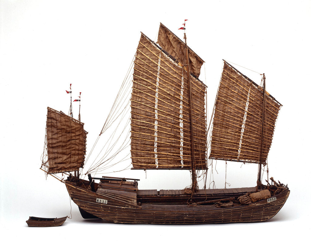 Detail of Chinese junk, starboard broadside by unknown