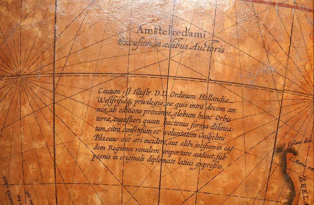Detail of Imprint in Pacific Ocean by Willem Jansz Blaeu