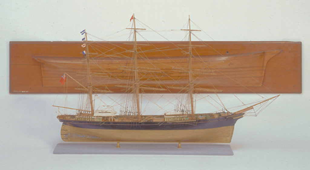 Detail of Half block and full hull model of the 'Titania' by unknown