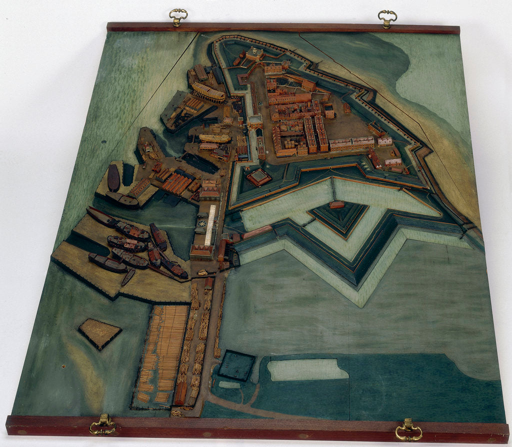 Detail of Topographic model, Royal Dockyards at Sheerness by George Stockwell