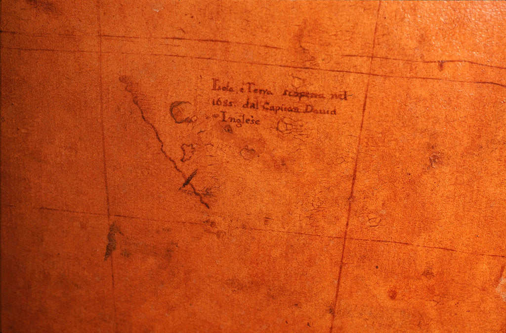 Detail of Text on discovery of Davis Land by unknown