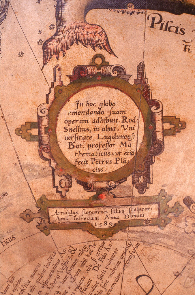 Detail of Cartouche below Piscis Notius by Jacob Floris van Langren