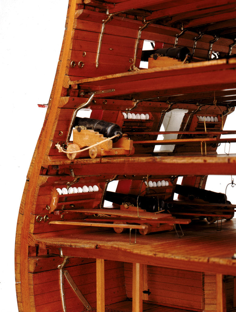 Detail of Midship sectional model of HMS 'Queen' (1839), a 110-gun first rate ship by unknown