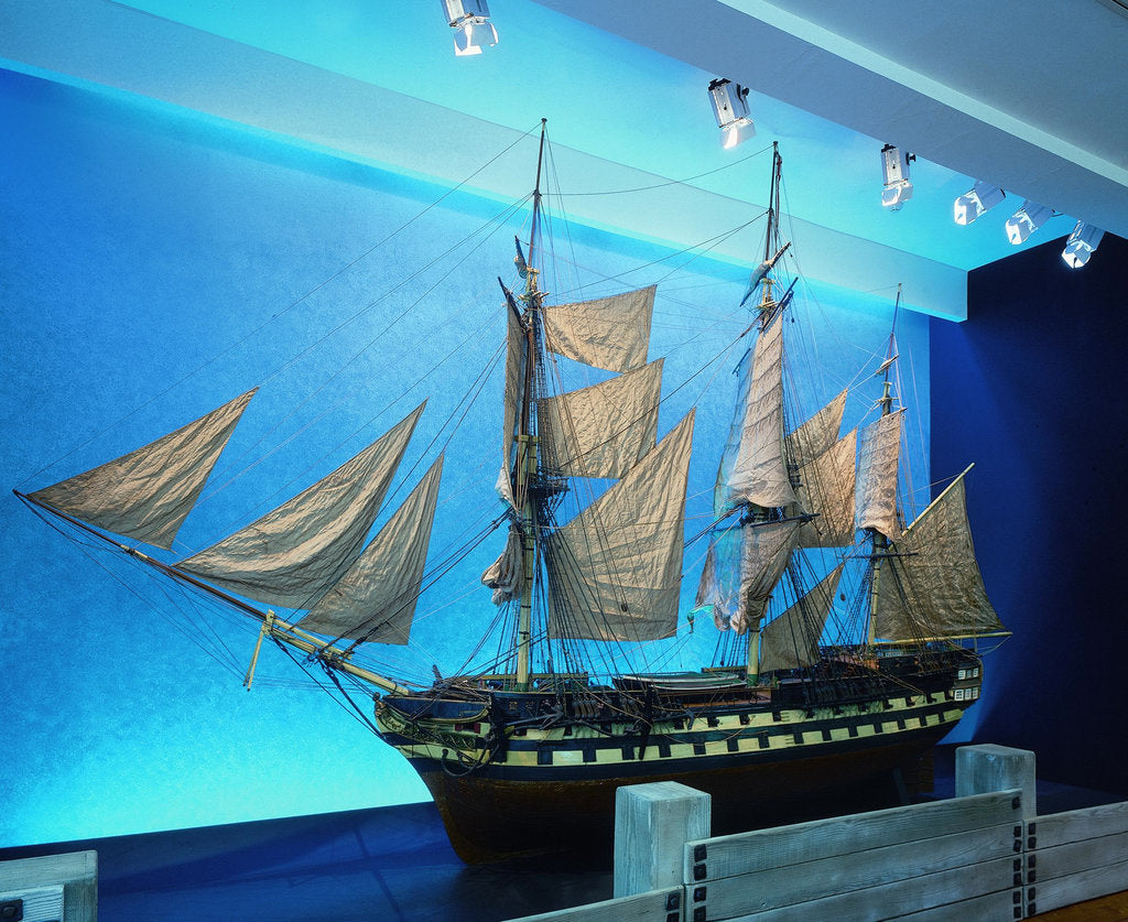 Detail of HMS 'Cornwallis' by J. Bomajee