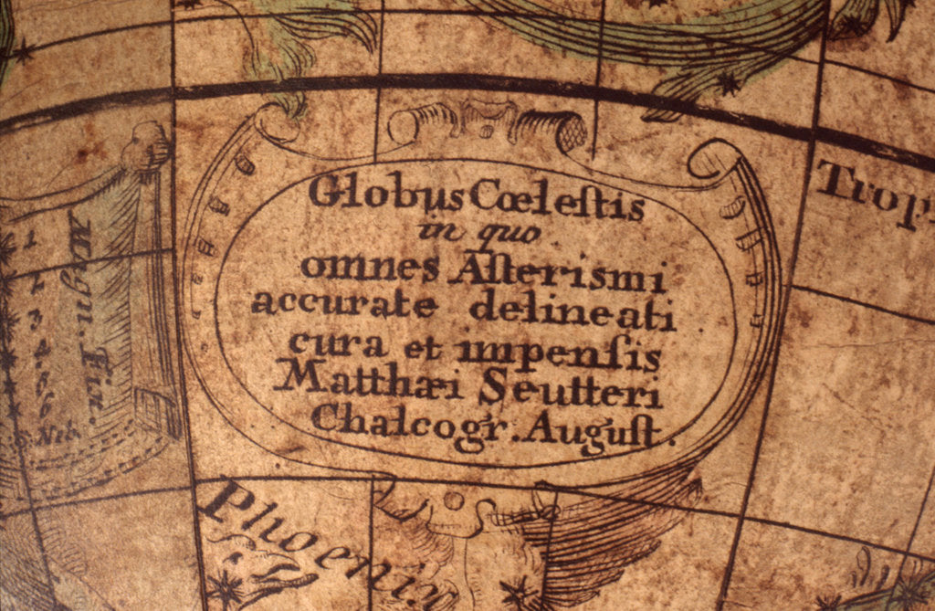 Detail of Cartouche below Cetus by Matthaeus Seutter