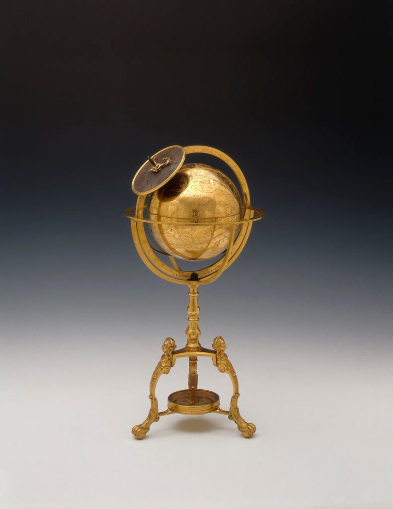 Detail of Celestial clockwork globe by Jean Baptiste Cattin