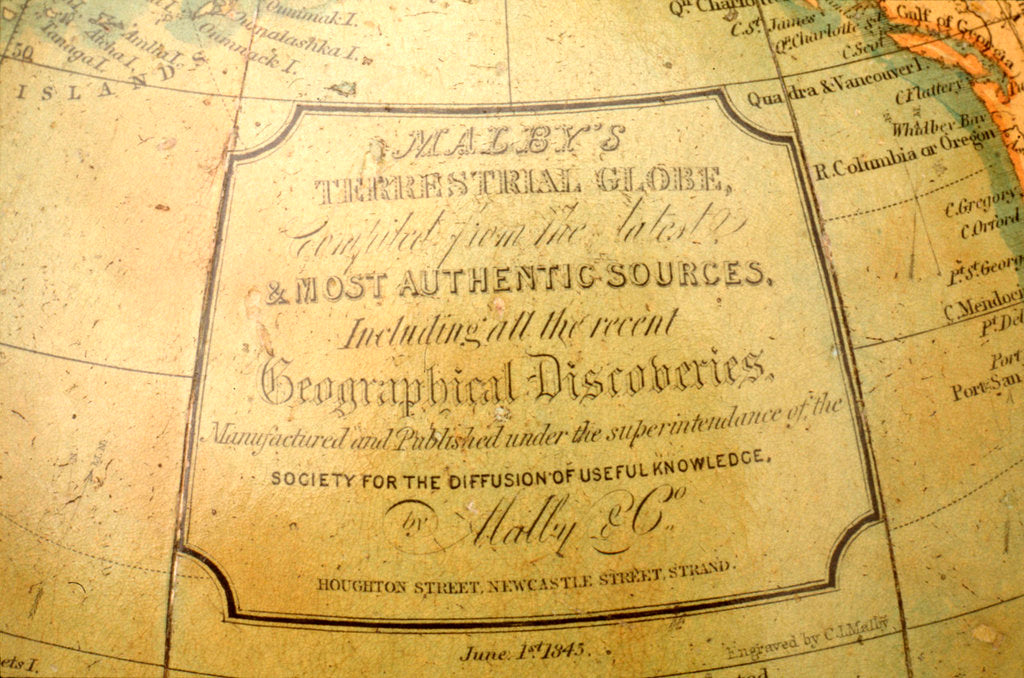 Detail of Cartouche in North Pacific Ocean by Malby & Co