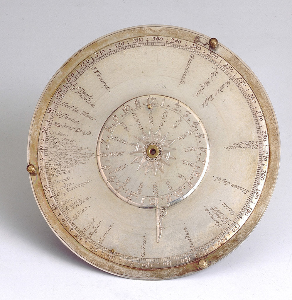 Detail of Reverse of Nocturnal of Augsburg Dial by Johann Martin