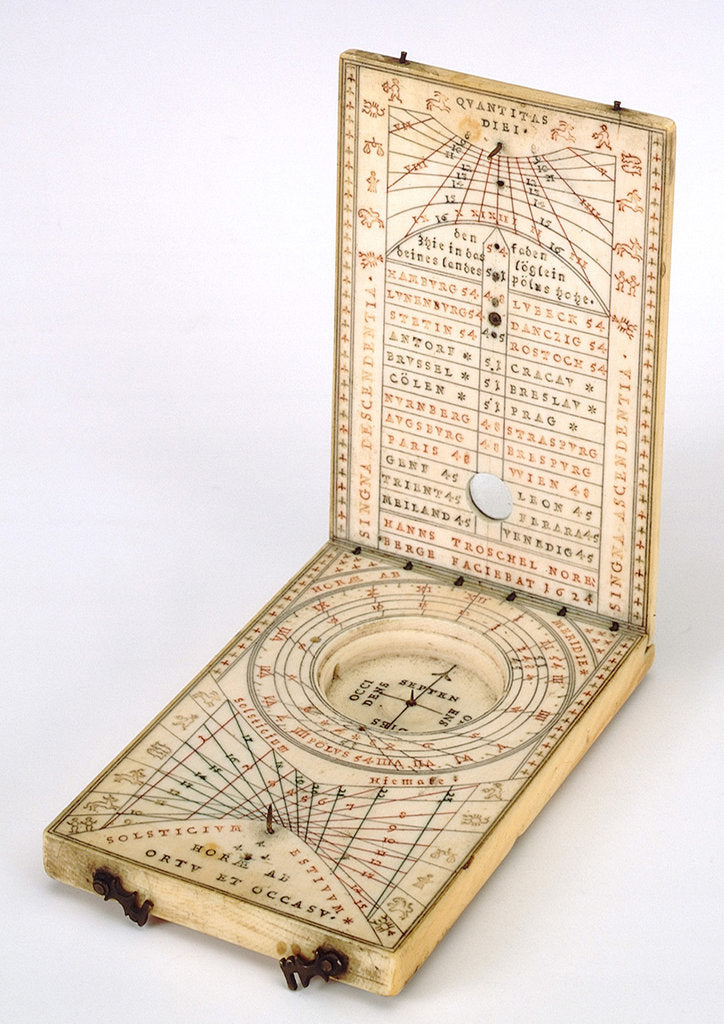Detail of Diptych dial, leaves Ib and IIa by Hans Troschel