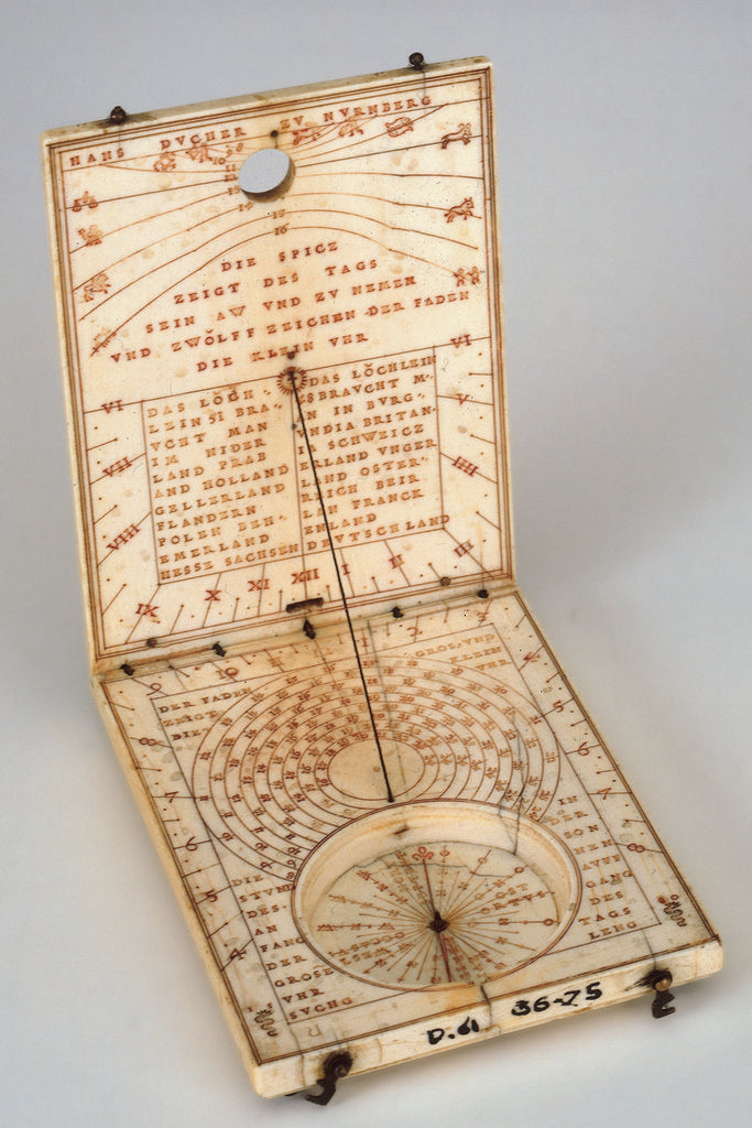 Detail of Diptych dial, leaves Ib and IIa by Hans Ducher