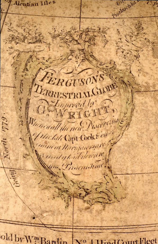 Detail of Cartouche in North Pacific Ocean by William Bardin