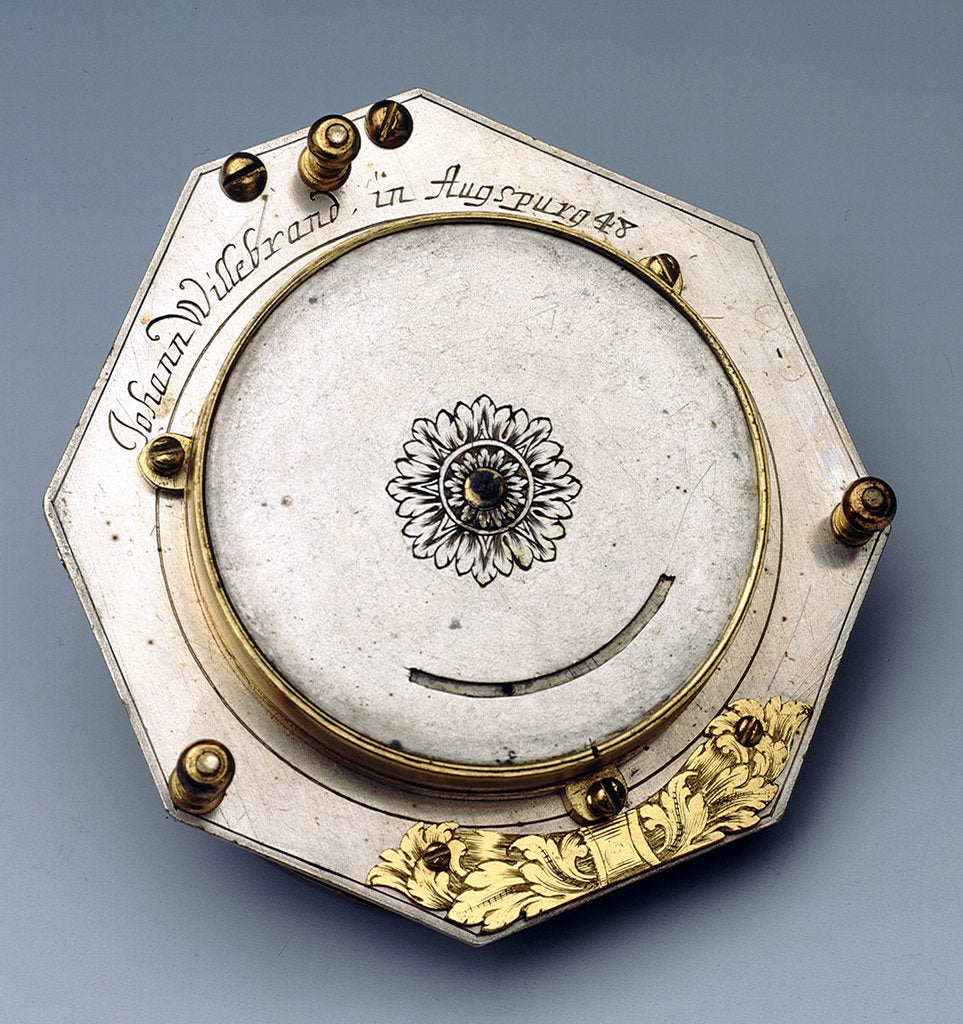Detail of Augsburg dial, underside by Johann Martin Willebrand