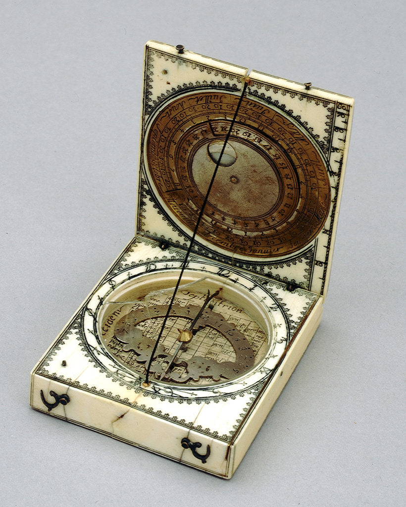 Detail of Dieppe magnetic azimuth dial, leaves Ib and IIa by unknown