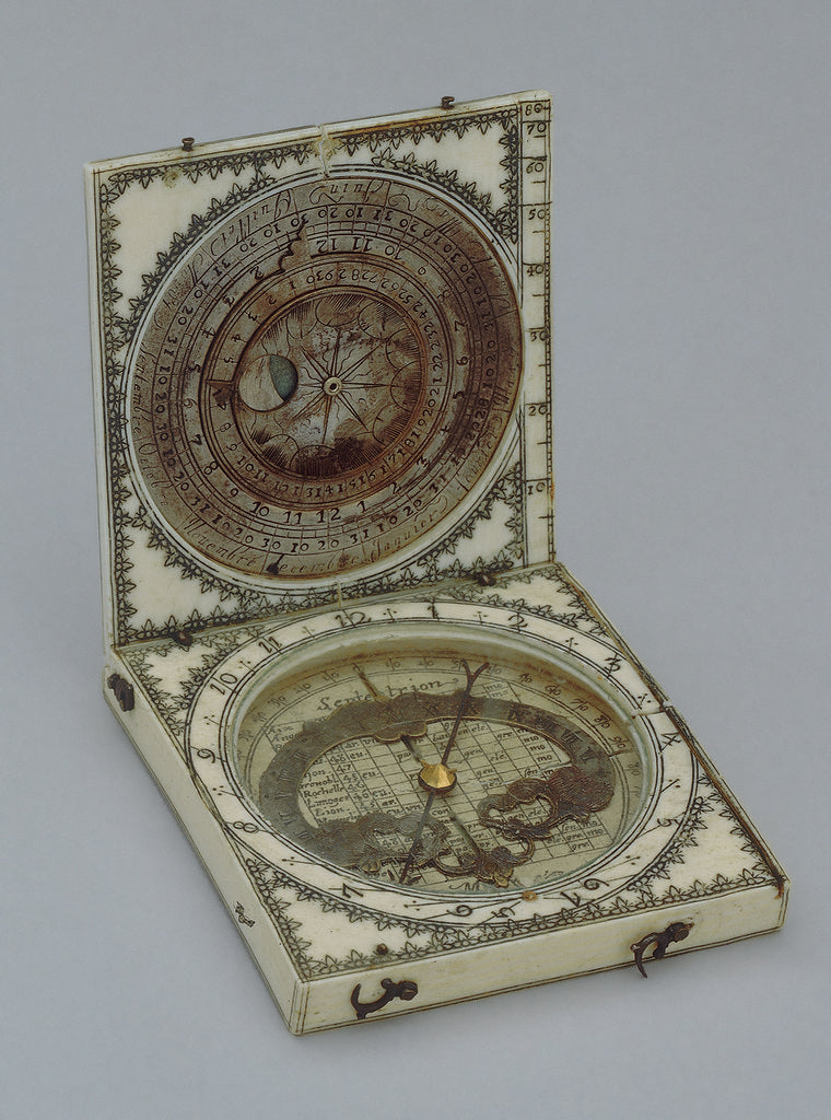 Detail of Dieppe magnetic azimuth dial, leaves Ib and IIa by Jacques Senecal