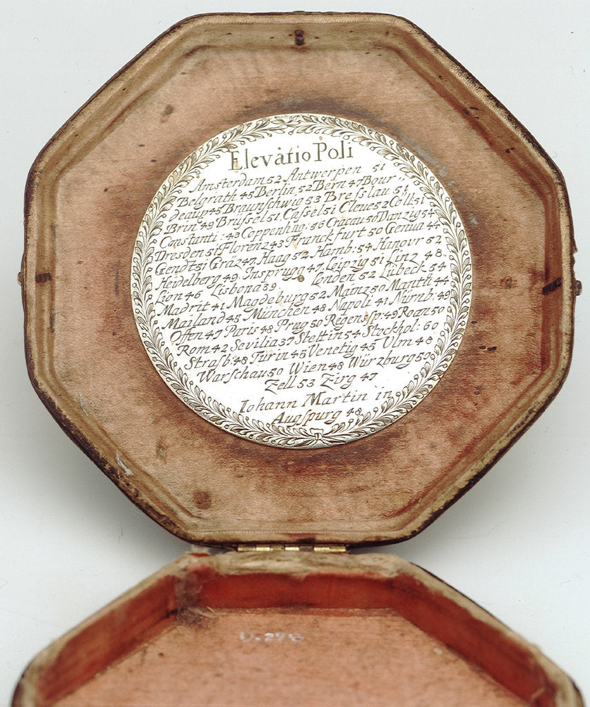 Detail of Latitude Table in case of Augsberg Dial by Johann Martin