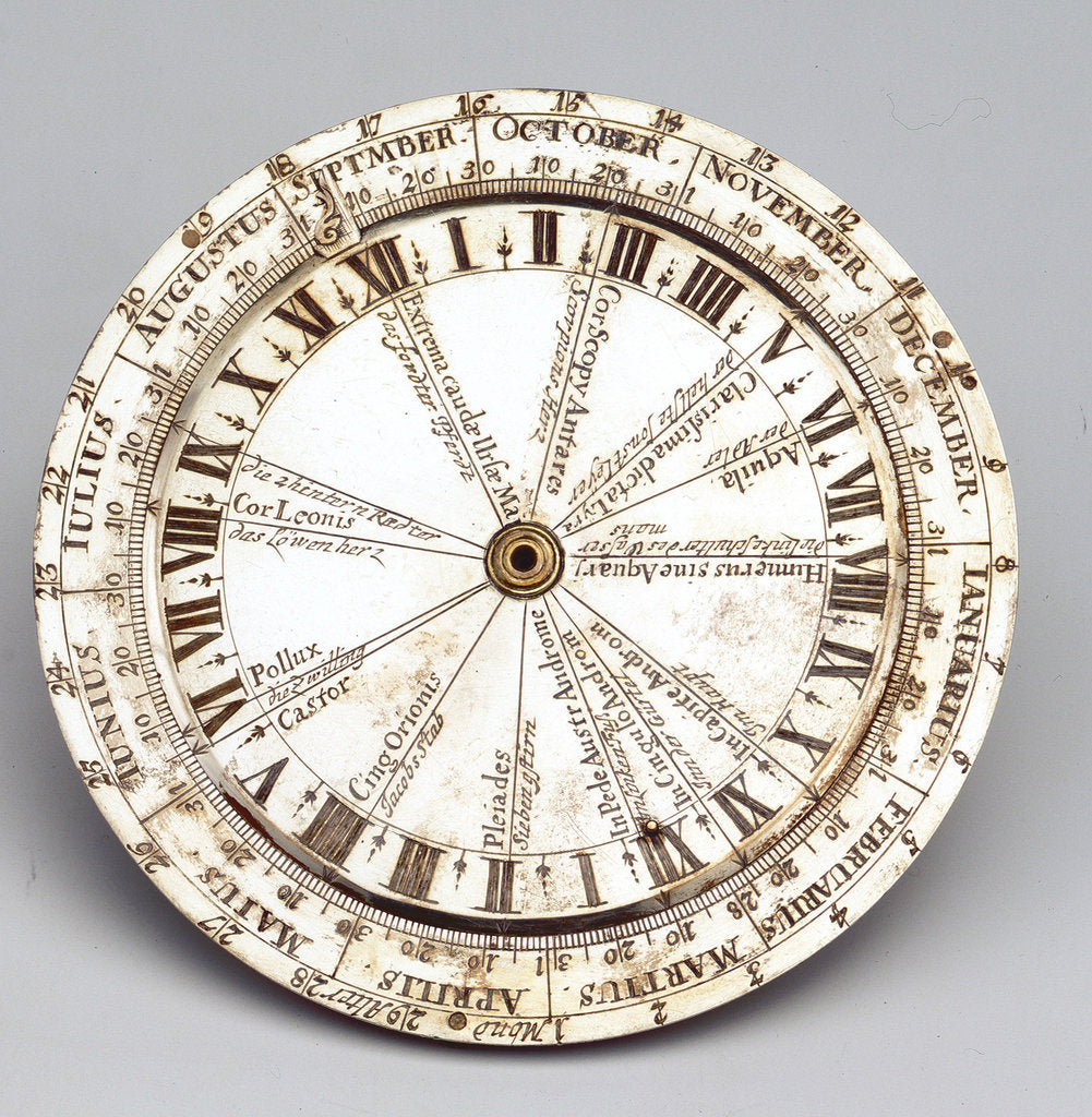Detail of Nocturnal from Augsberg Dial by Johann Martin
