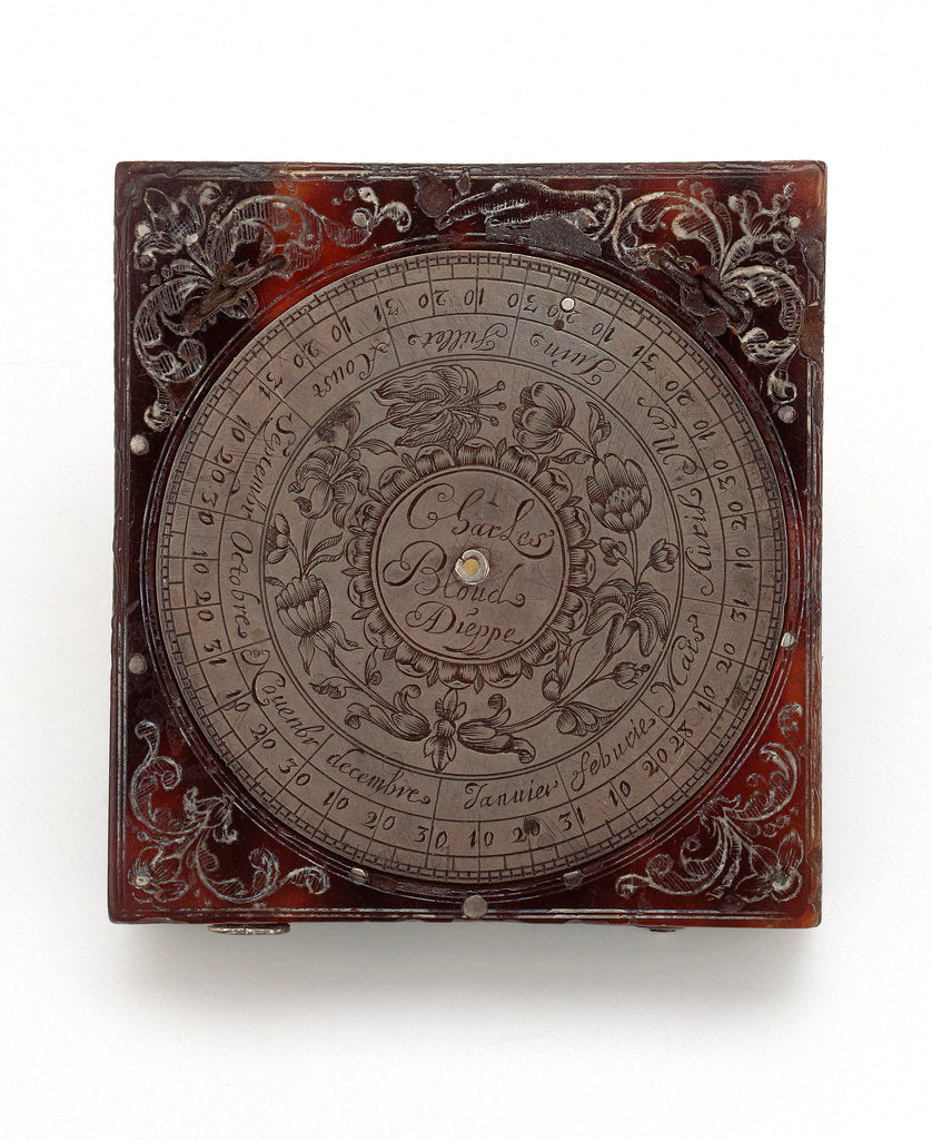 Detail of Dieppe magnetic azimuth dial for latitudes 50 North, leaf IIb by Charles Bloud