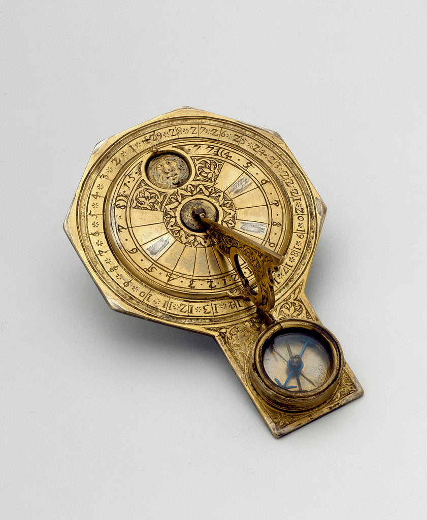 Detail of Horizontal sun and moon dial by unknown