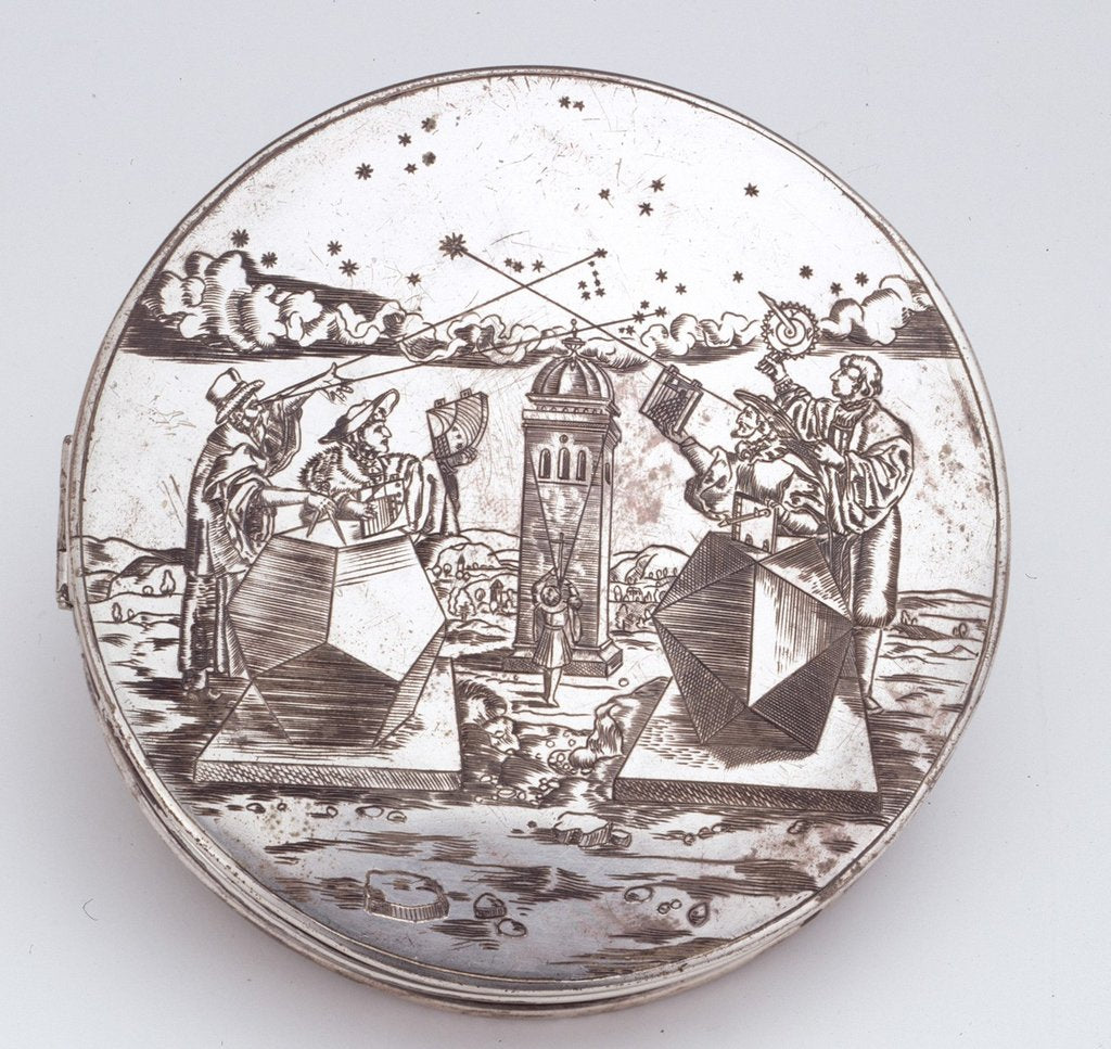Detail of Astronomical compendium, outside of lid by unknown