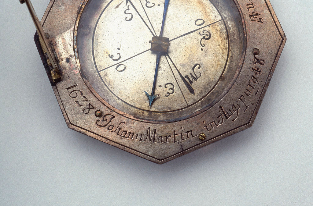 Detail of Augsburg dial, detail of signature by Johann Martin