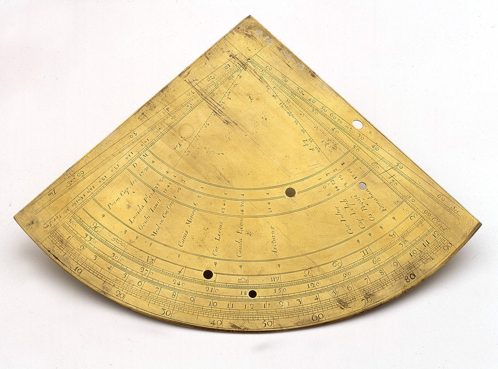 Detail of Reverse of Horary quadrant by unknown