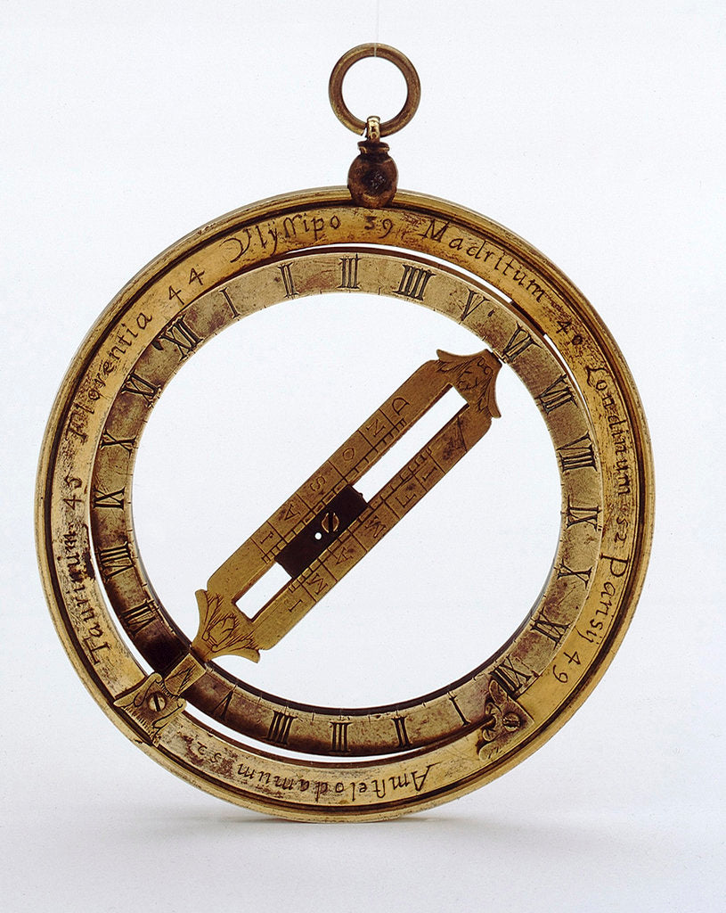 Detail of Universal equinoctial ring dial for latitudes 0˚-90˚ north by unknown