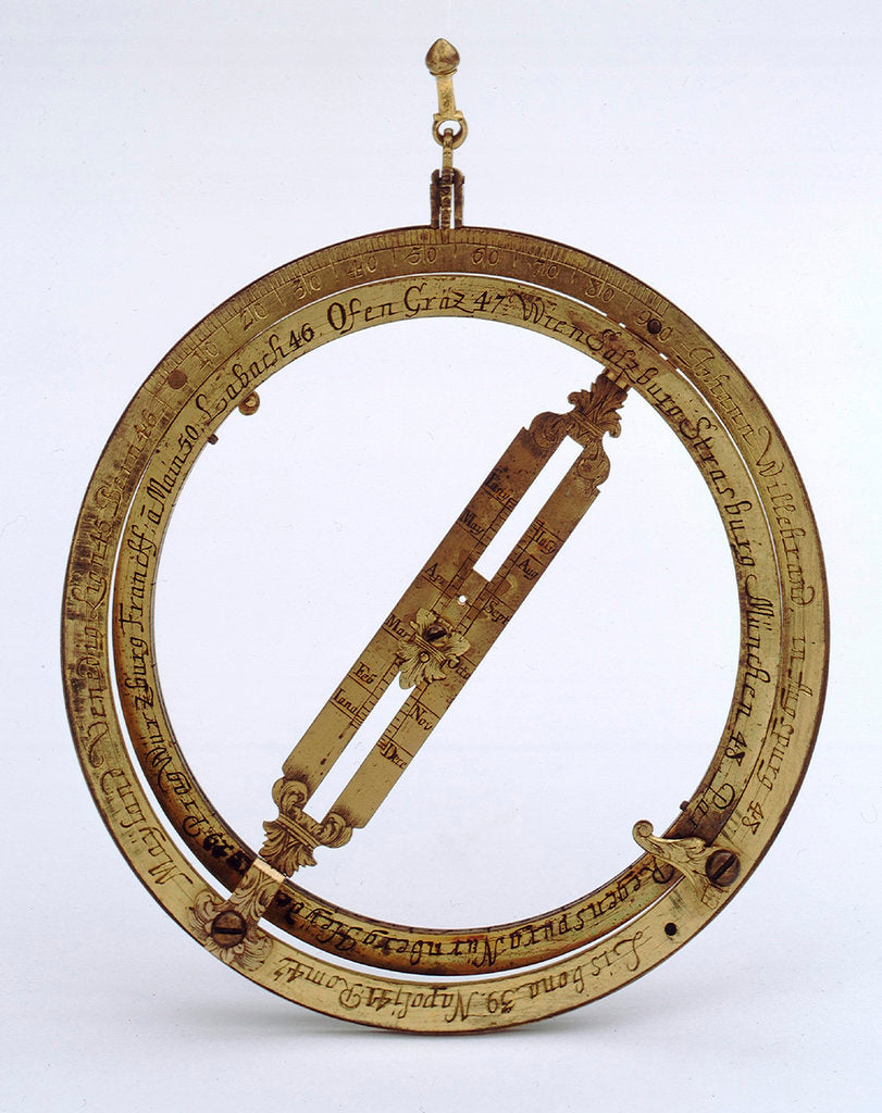 Detail of Universal equinoctial ring dial by Johann Matthias Willebrand