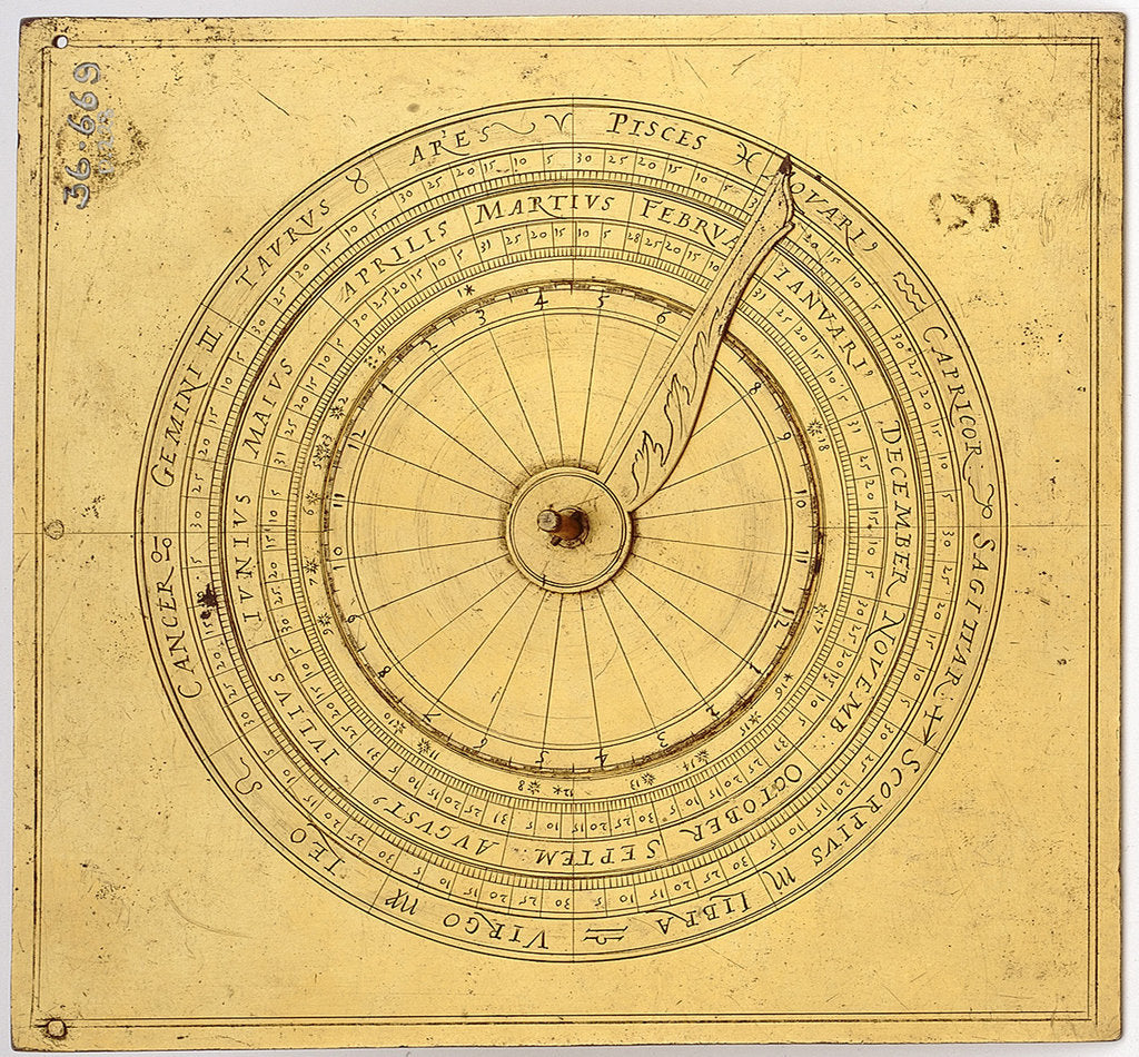 Detail of Regiomontanus dial, underside by Johann Krabbe