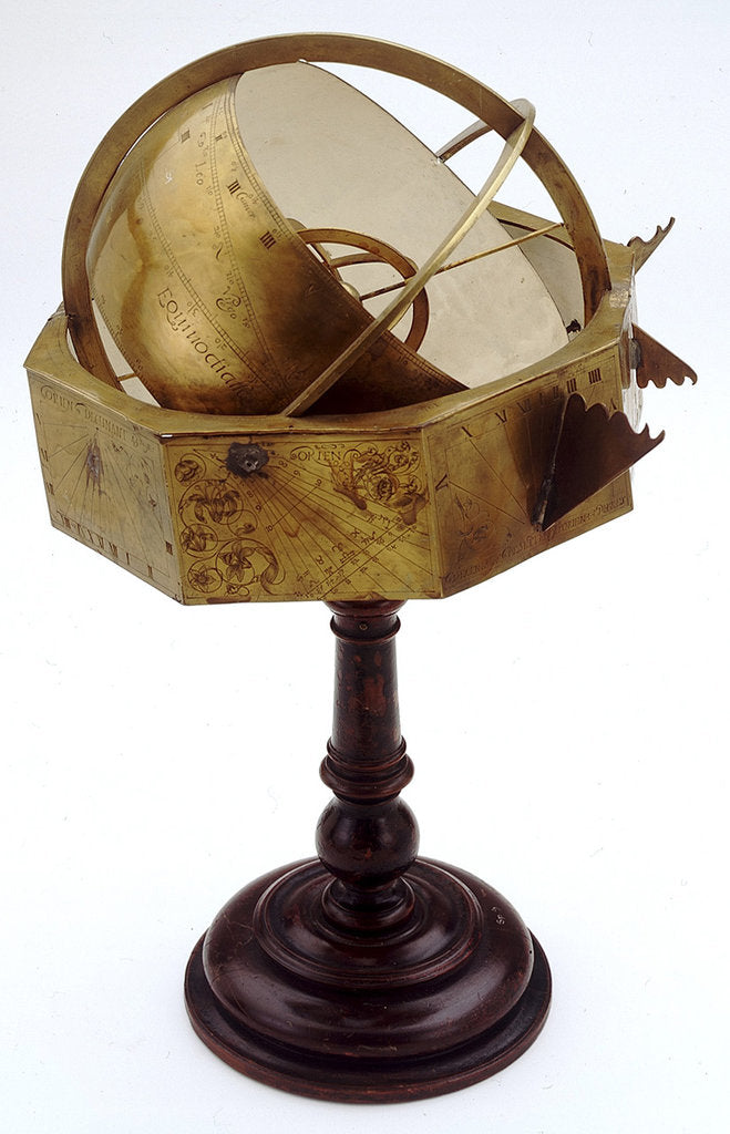 Detail of Armillary and polyhedral dial by unknown
