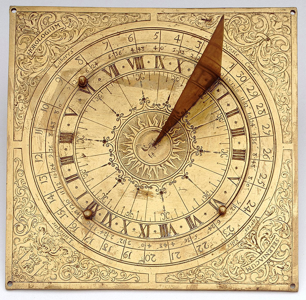 Detail of Horizontal sun and moon pedestal dial by unknown