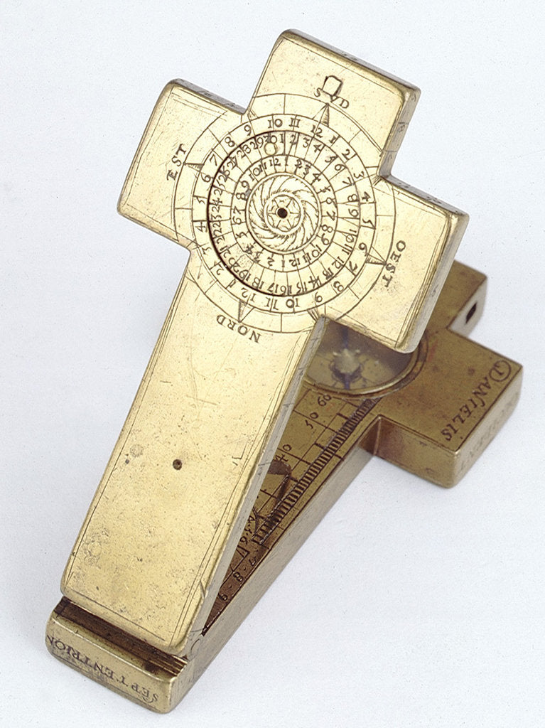 Detail of Cruciform diptych dial, leaf Ia by Bernardi Danielis