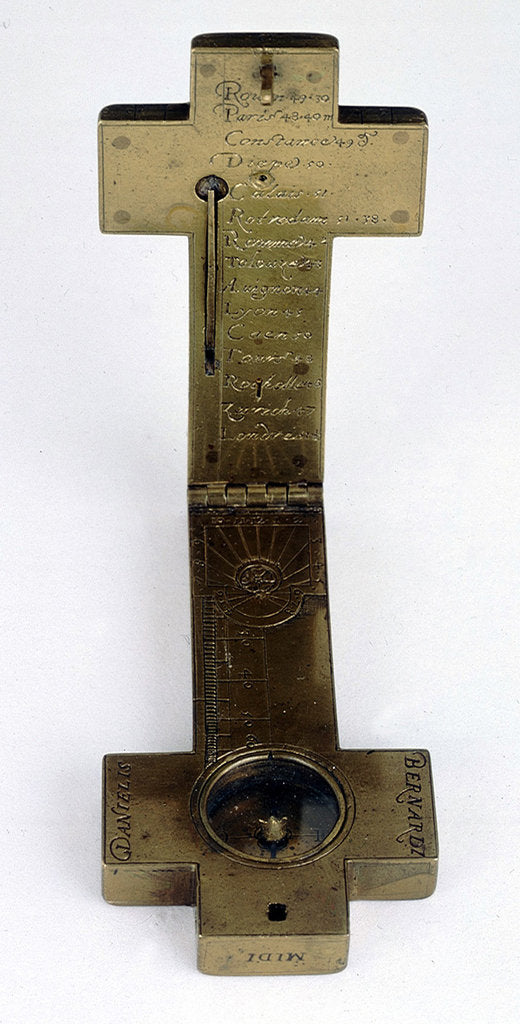 Detail of Cruciform diptych dial, leaves Ib and IIa by Bernardi Danielis